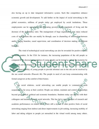 Social networking essay example