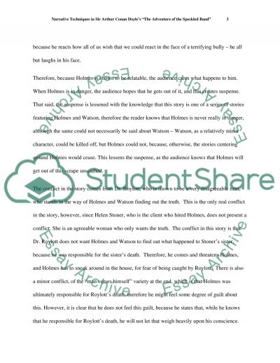 Sherlock holmes the speckled band essay
